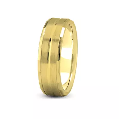 Geometric Band With Satin Finished Center (6mm)
