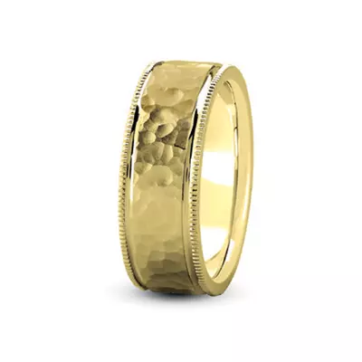 Flat Hammer Band With Milgrain Edges (4mm)