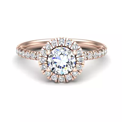 Chloe Single Row Halo Engagement Ring