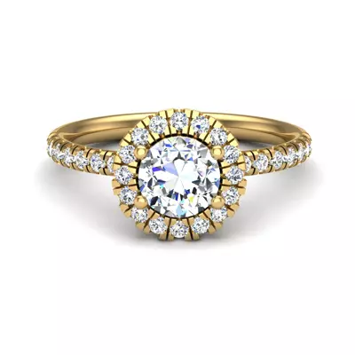 Chloe Single Row Halo Engagement Ring