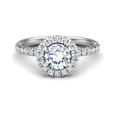 Chloe Single Row Halo Engagement Ring