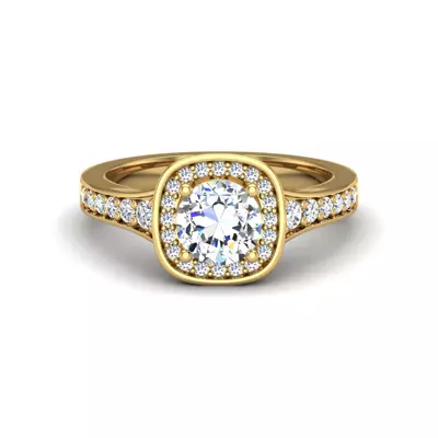 Amira Bezel Halo Engagement Ring