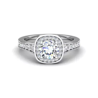 Amira Bezel Halo Engagement Ring