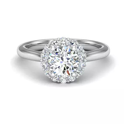 Aria Floral Halo Engagement Ring