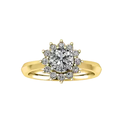 Lia Sunburst Halo Engagement Ring