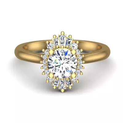 Kaia Ballerina Halo Engagement Ring