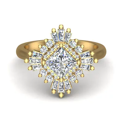 Delaney Ballerina Style Halo Engagement Ring