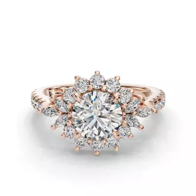 Michelle Round And Marquise Halo Engagement Ring