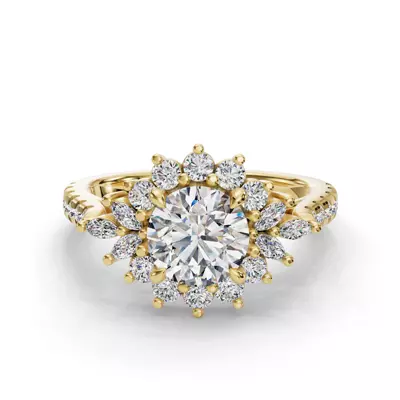 Michelle Round And Marquise Halo Engagement Ring