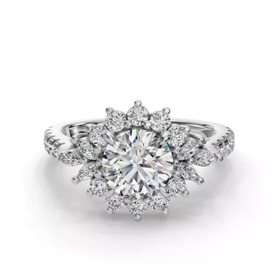 Michelle Round And Marquise Halo Engagement Ring