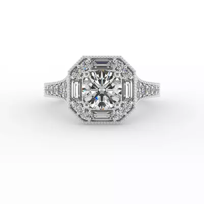 Willa Octagonal Halo Engagement Ring