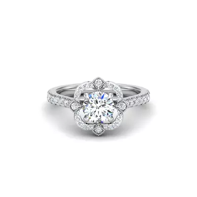 Matilda Floral Halo Engagement Ring