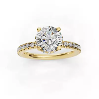 Amanda Double Hidden Halo Engagement Ring