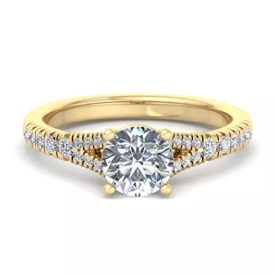 Amalia Split Shank Pave Engagement Ring