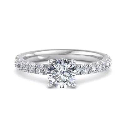 Opal Hidden Halo Engagement Ring