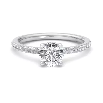 Emaan Two-Tone Pave Hidden Halo Engagement Ring