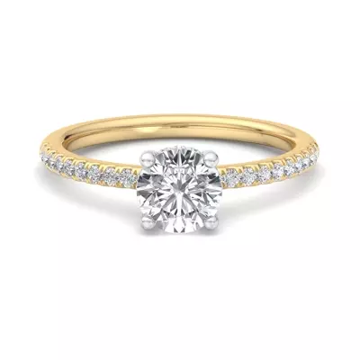 Emaan Two-Tone Pave Hidden Halo Engagement Ring