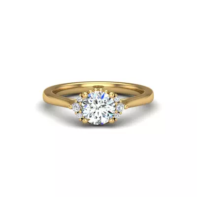 Ruby Half Halo Bubble Engagement Ring