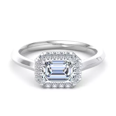 Josephine East West Halo Engagement Ring