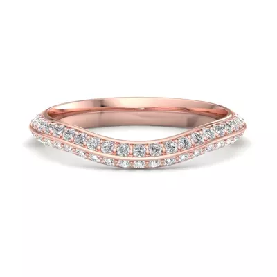 Gloria Knife-Edge Pavé Band