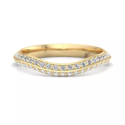 Gloria Knife-Edge Pavé Band