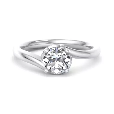 Evelyn Bypass Solitaire Engagement Ring