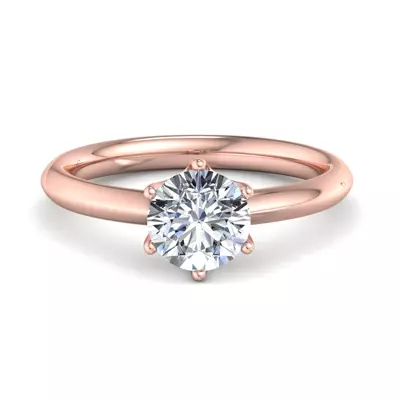 Olivia Knife Edge 6 Prong  Solitaire Engagement Ring