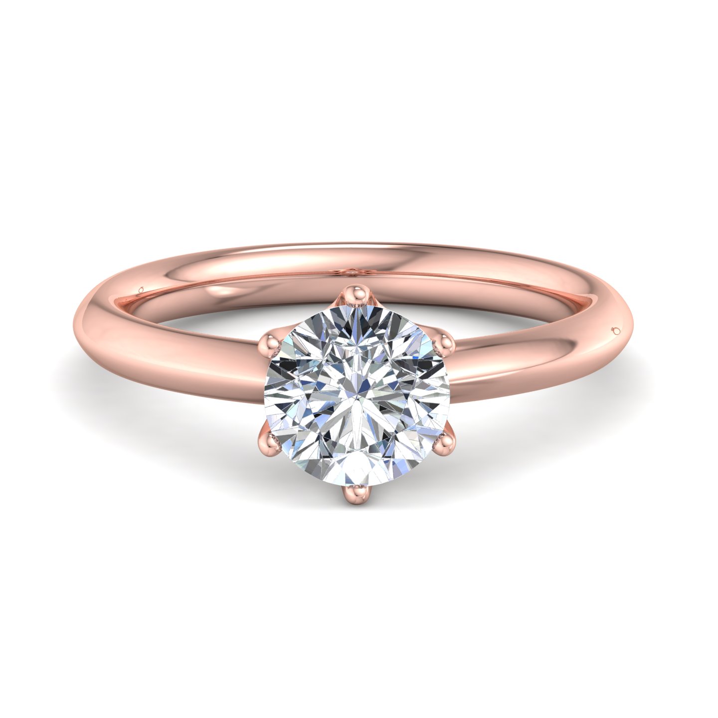Olivia Knife Edge 6 Prong  Solitaire Engagement Ring