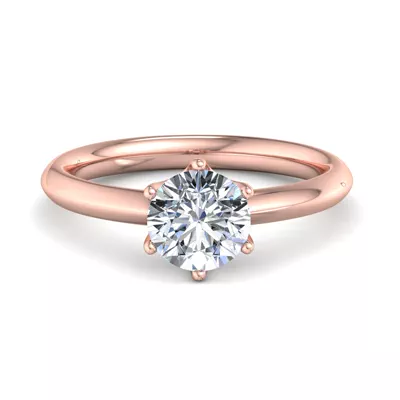 Olivia Knife Edge 6 Prong  Solitaire Engagement Ring