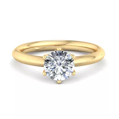Olivia Knife Edge 6 Prong  Solitaire Engagement Ring