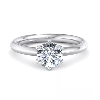 Olivia Knife Edge 6 Prong  Solitaire Engagement Ring