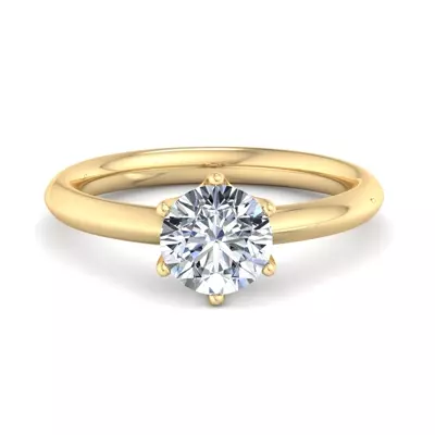 Olivia Knife Edge 6 Prong  Solitaire Engagement Ring