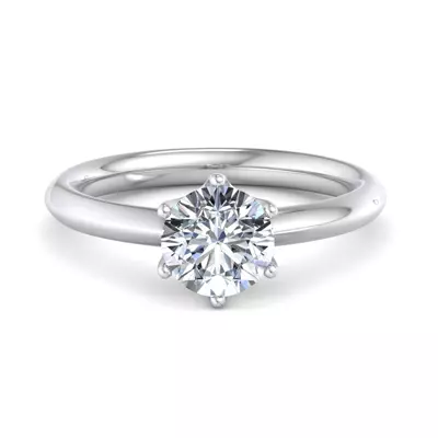 Olivia Knife Edge 6 Prong  Solitaire Engagement Ring
