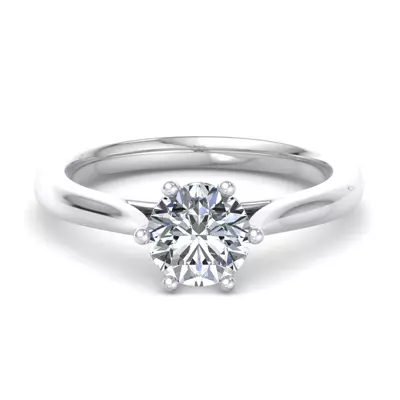 Shelby Diamond Petal 6-Prong Cathedral Engagement Ring