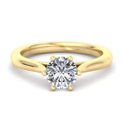 Shelby Diamond Petal 6-Prong Cathedral Engagement Ring