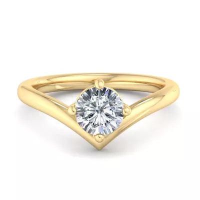 Remy Chevron Solitaire Engagement Ring