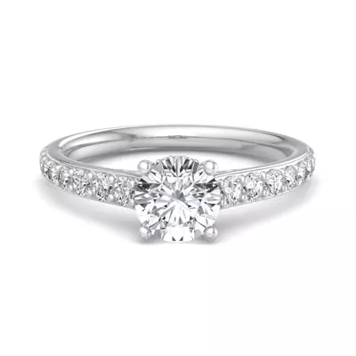 Abigail Pave Engagement Ring With Hidden Halo