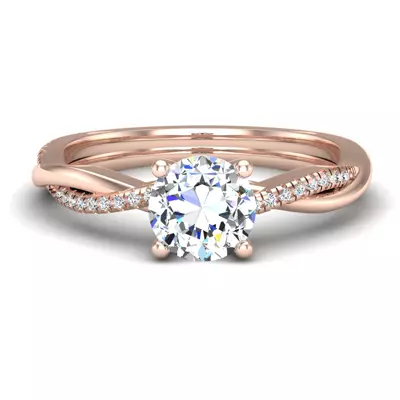 Emily Diamond Twisted Pave Engagement Ring