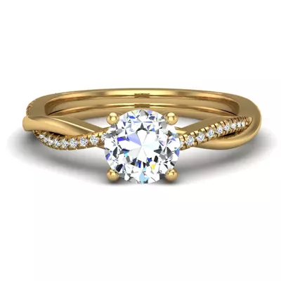 Emily Diamond Twisted Pave Engagement Ring