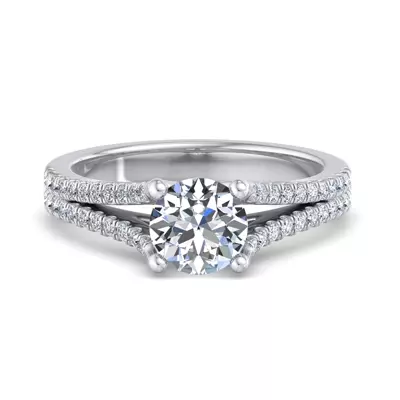 Linnea Split Shank Pave Engagement Ring