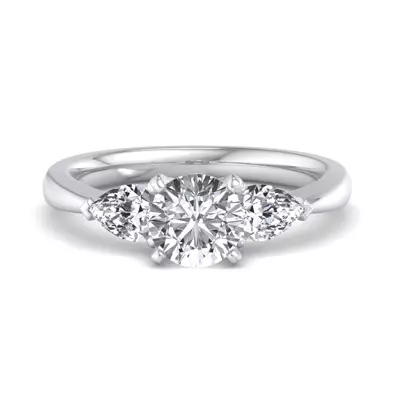 Madison Three-Stone Lab Pear Engagement Ring