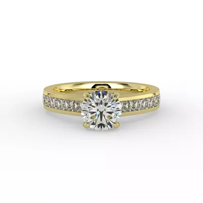 Noelle Channel-Set Princess-Cut Engagement Ring