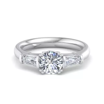 Halle Tapered Baguette Engagement Ring