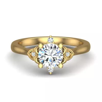 Aspen Art Deco Engagement Ring