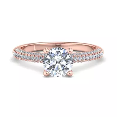 Kira Triple Pave Engagement Ring With Hidden Halo