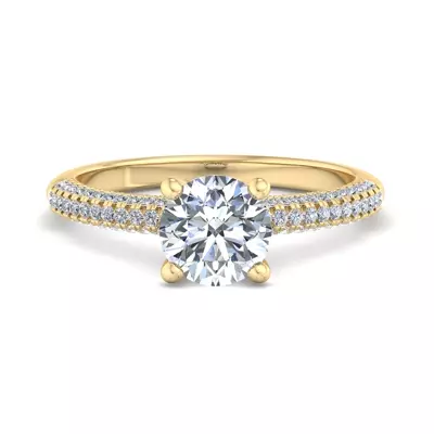 Kira Triple Pave Engagement Ring With Hidden Halo