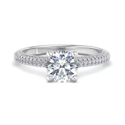 Kira Triple Pave Engagement Ring With Hidden Halo