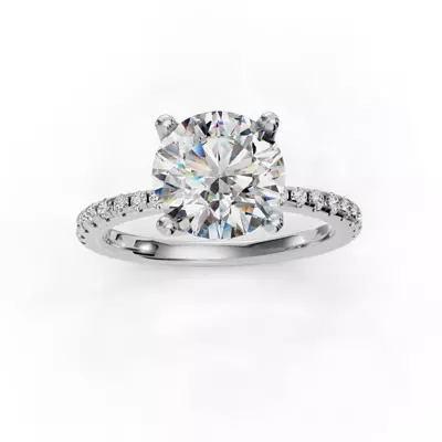 Emelia Pinched Pave Engagement Ring