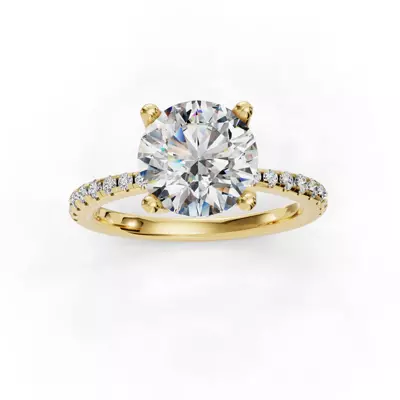 Emelia Pinched Pave Engagement Ring