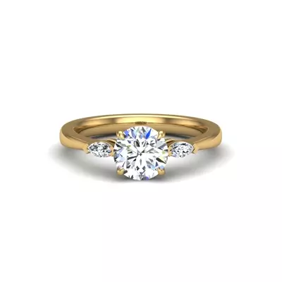 Dorothy Three-Stone Marquise Engagement Ring